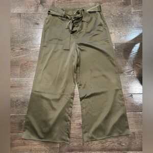 Olive Satin Pants